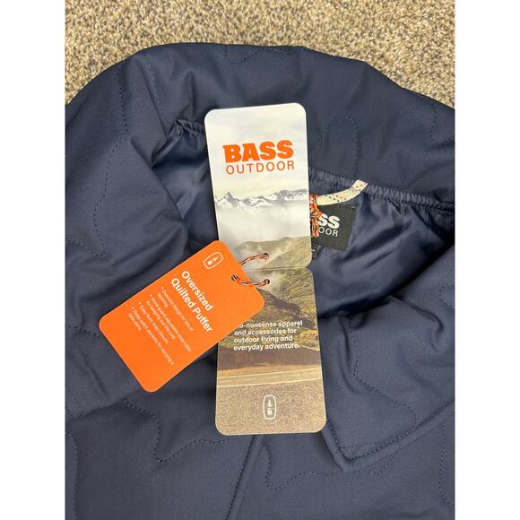 Macy's Bass Outdoor Women's Oversized Quilted Snap-up Jacket Navy Blue - Large - Picture 8 of 9